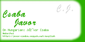 csaba javor business card